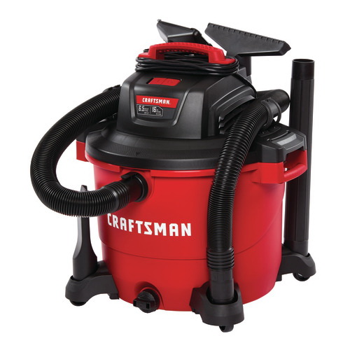 Craftsman CMXEVBE17595 Wet and Dry Vacuum, 16 gal, 190.8 cfm Air, Cartridge, 6.5 hp, 120 V, Red - 3