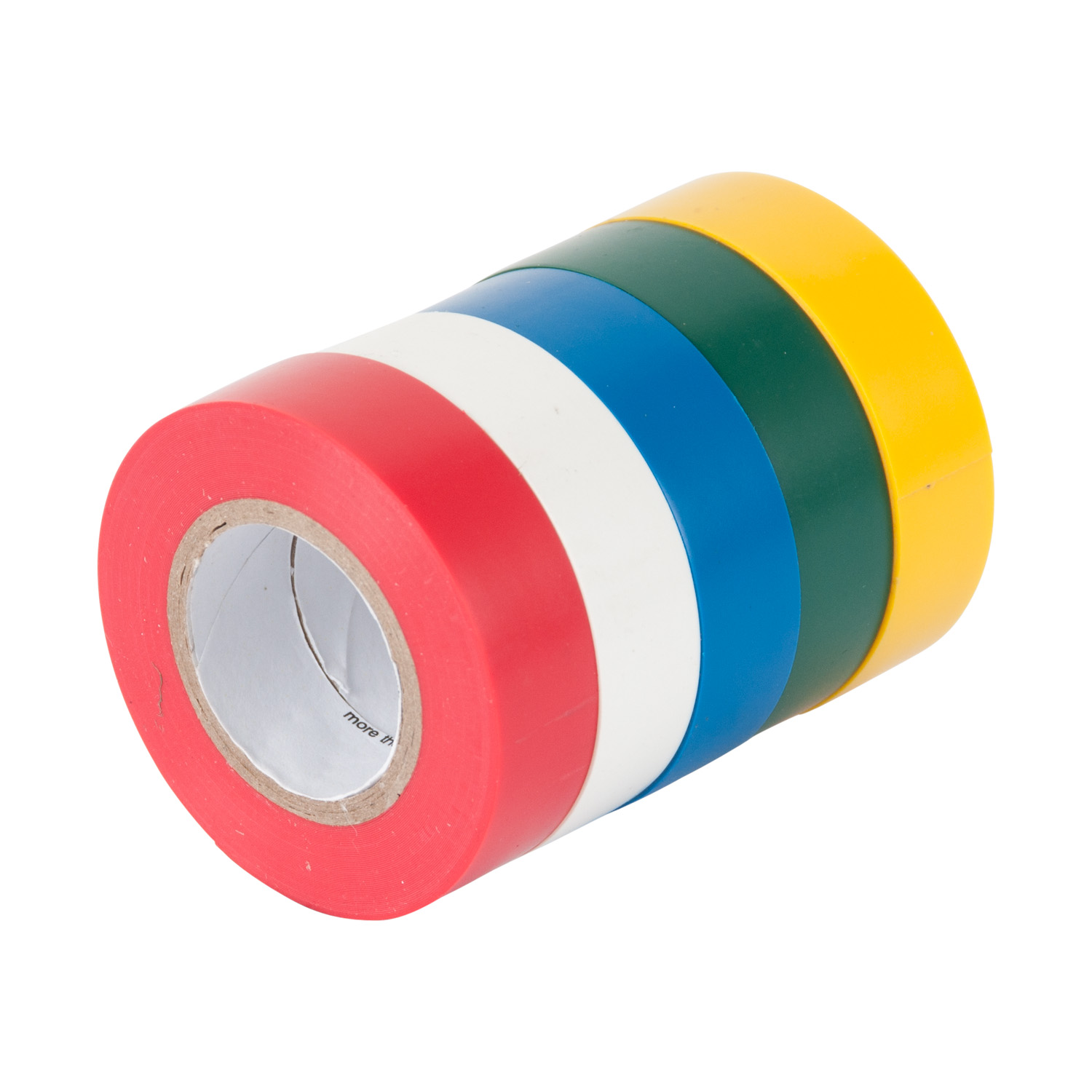 GTPC-550 Electrical Tape, 20 ft L, 1/2 in W, PVC Backing, Blue/Green/Red/White/Yellow