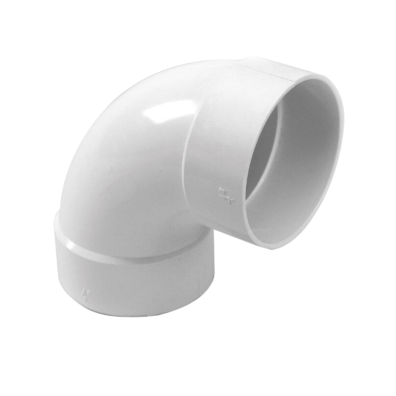 PVC, 4 in 90 deg Drain Line Elbow, NDS - 1
