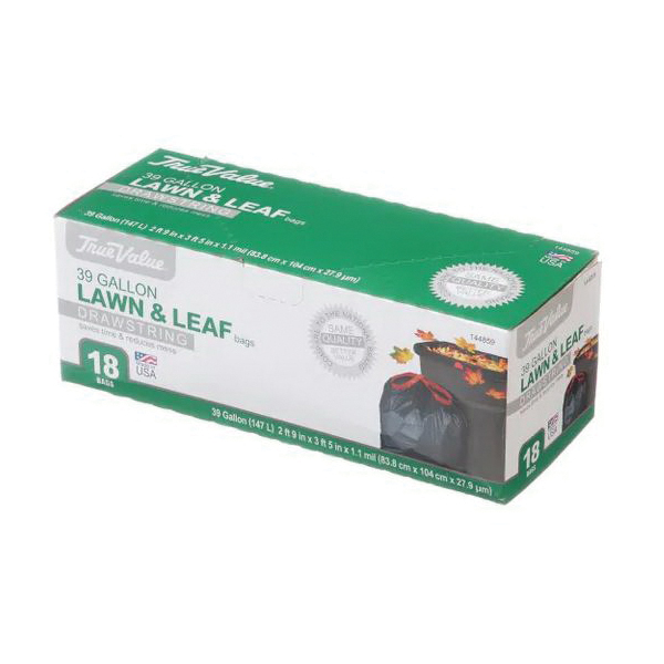 True Value 1221748 Lawn and Leaf Trash Bag, 39 gal Capacity, Black - 4