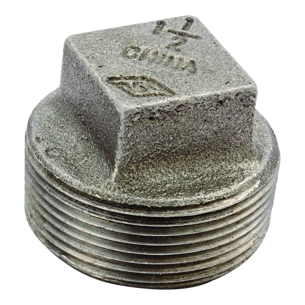 31-1/4B Pipe Plug, 1/4 in, MPT, Square Head, Malleable Iron, SCH 40 Schedule, 300 psi Pressure