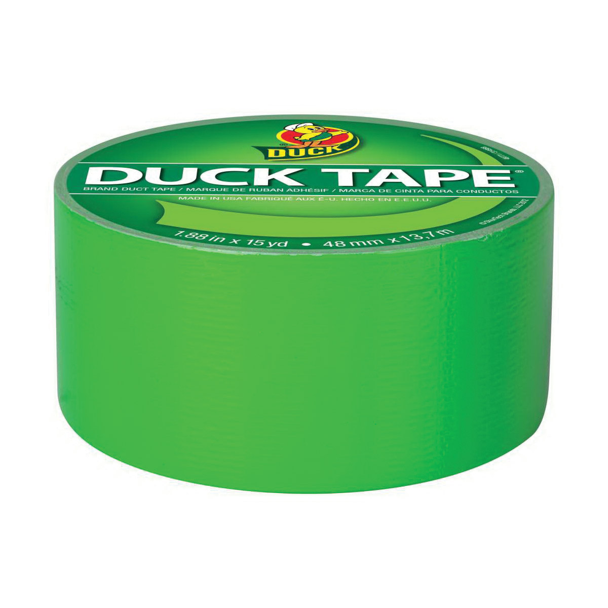 Duck 868089 Duct Tape, 15 yd L, 1.88 in W, Vinyl Backing, Neon Green - 2