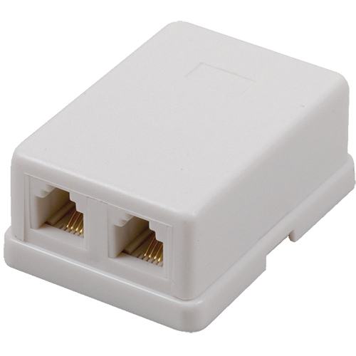 RCA TP2662WHR Duplex Telephone Jack, 4 -Pole/Way, White