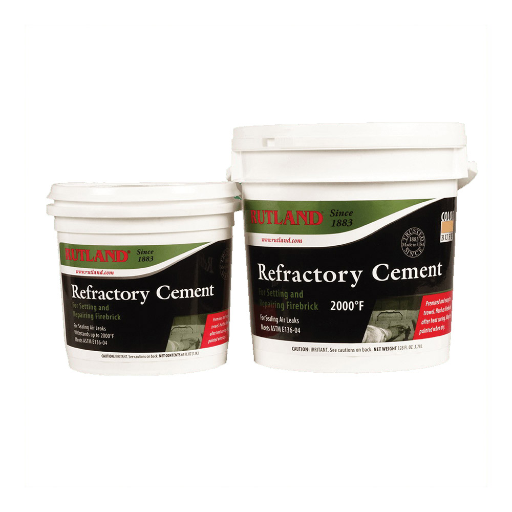 Rutland 611 Refractory Cement, Paste, Buff, 128 fl-oz, Pail - 2