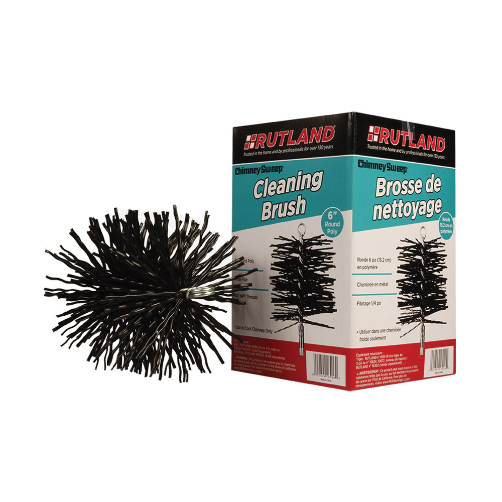 Rutland Chimney Sweep 16906 Cleaning Brush, 6 in Dia Brush, Poly Trim - 1