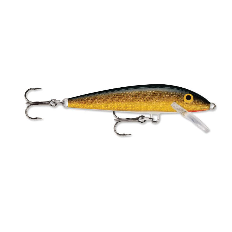 Rapala F07G Original Floating Lure, 2-Hook, Balsa Wood, Gold Bait
