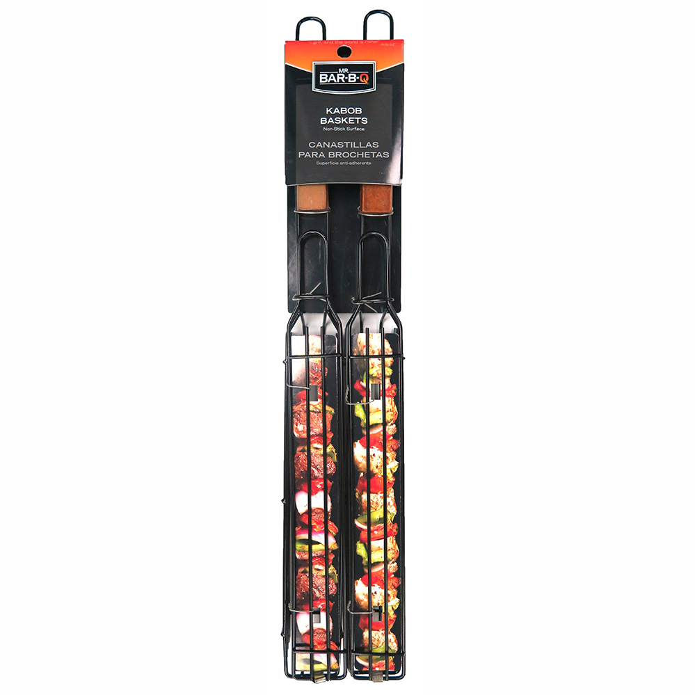Kabob Basket, Mr. BAR-B-Q, Bamboo Handle, Comfort-Grip Handle - 2