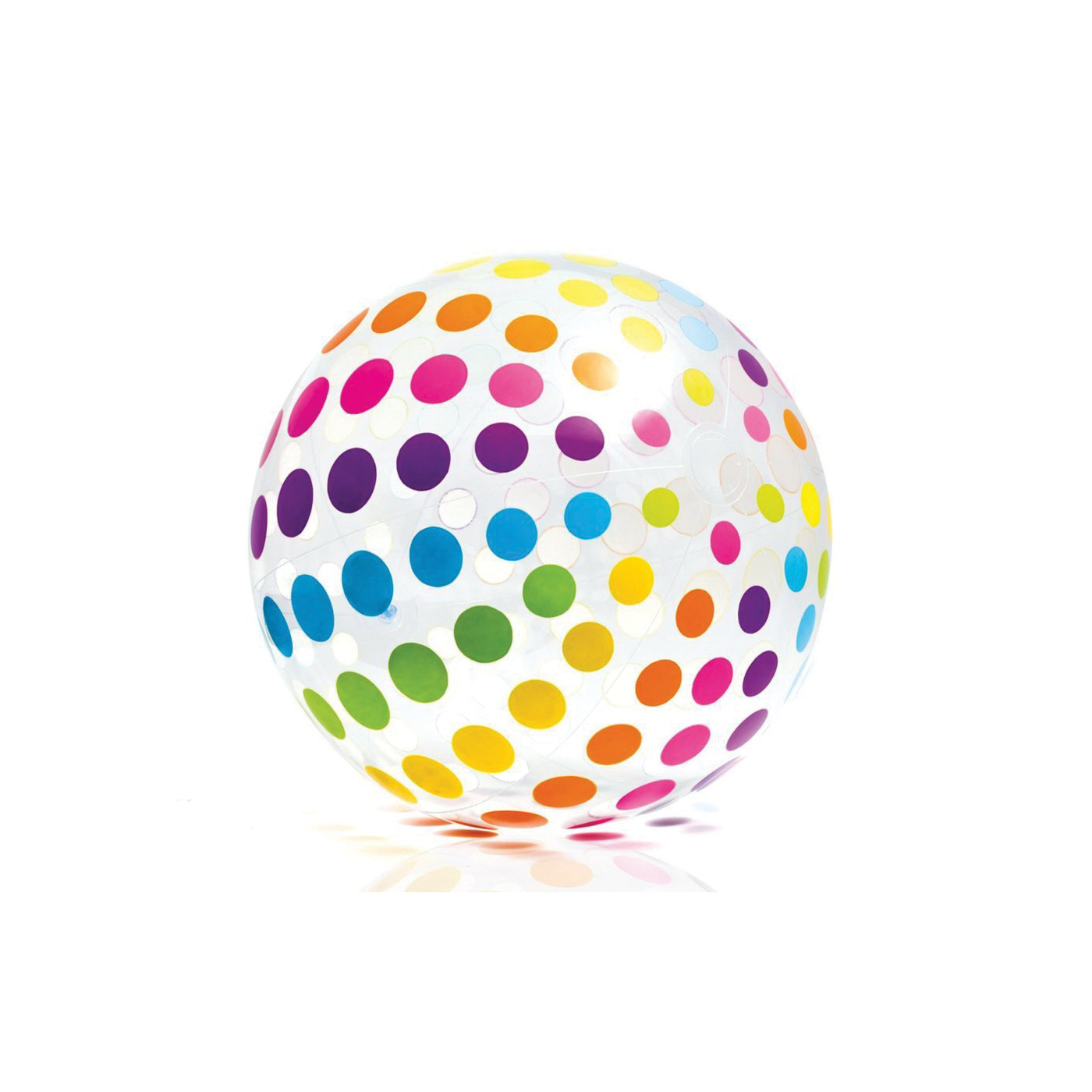 59065EP Jumbo Beach Ball, 42 in Dia, Vinyl, Multi-Color