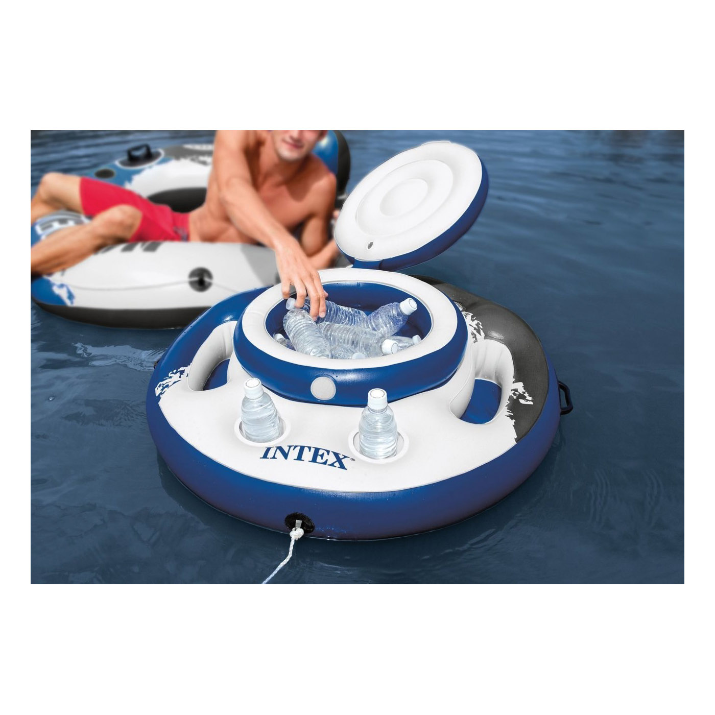 INTEX 56822EP Mega Chill Pool Float, Vinyl, Blue/White - 2