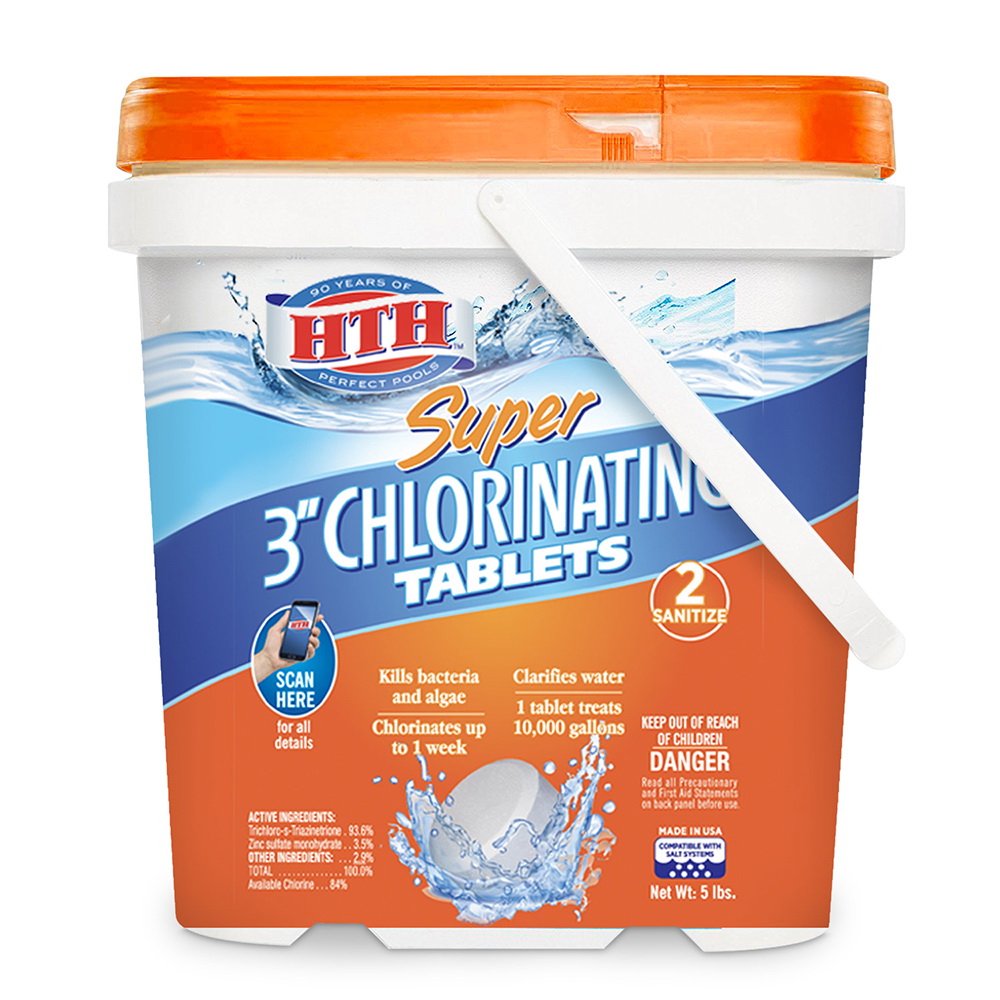 HTH 42009 Series Chlorinating Tablet, 5 lb, Tablet, Bleach, Chlorine-Like, White