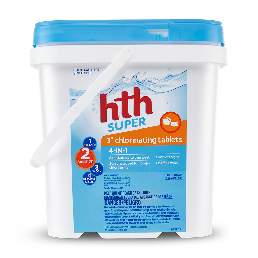 HTH 42009 Series Chlorinating Tablet, 5 lb, Tablet, Bleach, Chlorine-Like, White