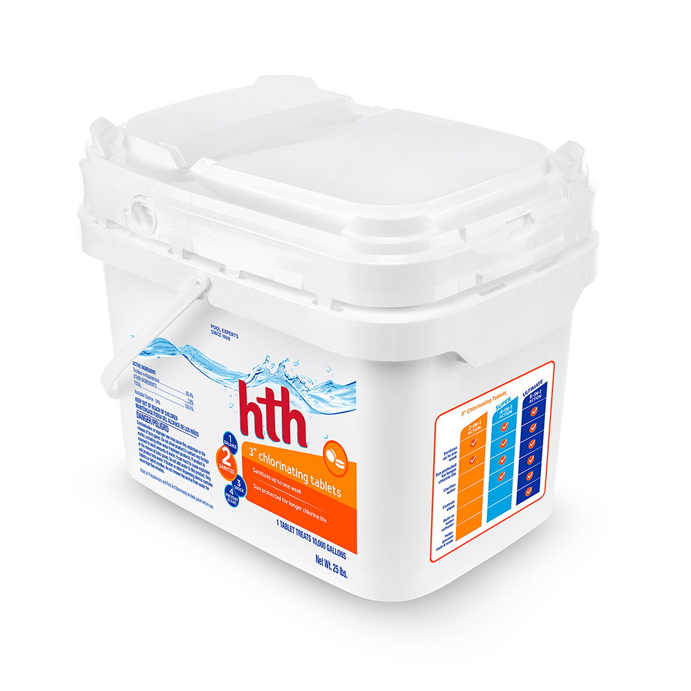 HTH 42004 Chlorinating Tablet, 25 lb, Tablet, Bleach, Chlorine-Like, White - 5