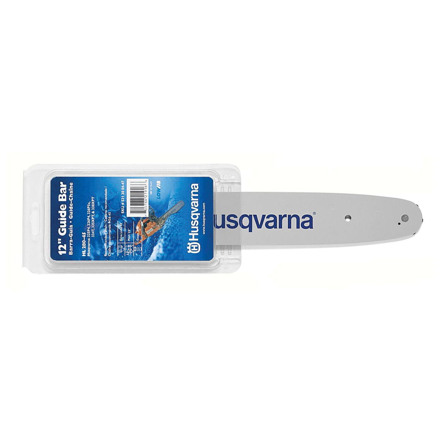 Husqvarna 531300447 Chainsaw Bar, 12 in L Bar, 0.05 in, 3/8 in TPI/Pitch, 45 -Drive Link