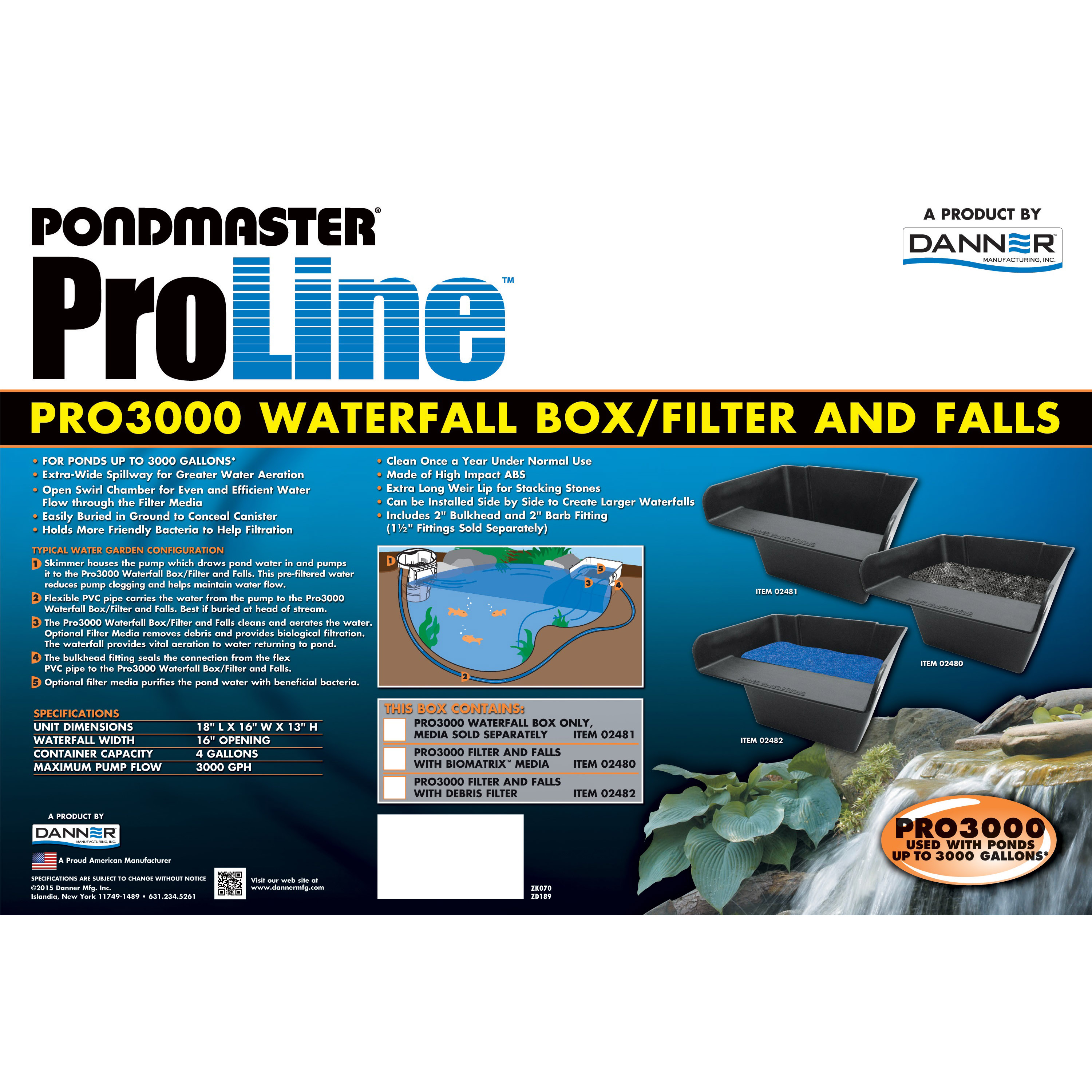 ProLine PRO3000 02480 Waterfall Box, Polypropylene - 3