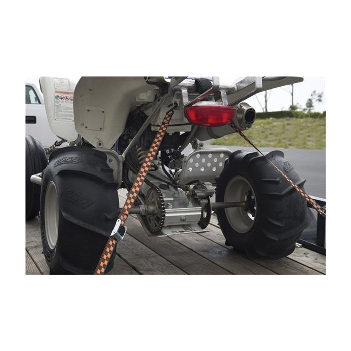 Tie-Down, Keeper, 1-1/4 in W, 8 ft L, Black/Orange, 400 lb, S-Hook End Fitting, 4/PK - 3