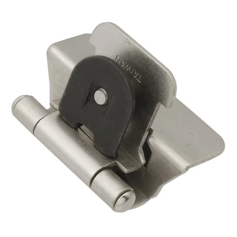 Hickory Hardware Double Demountable Series P5311-SN Cabinet Hinge, 1/4 in Overlay, Self-Closing Close, Nickel/Satin