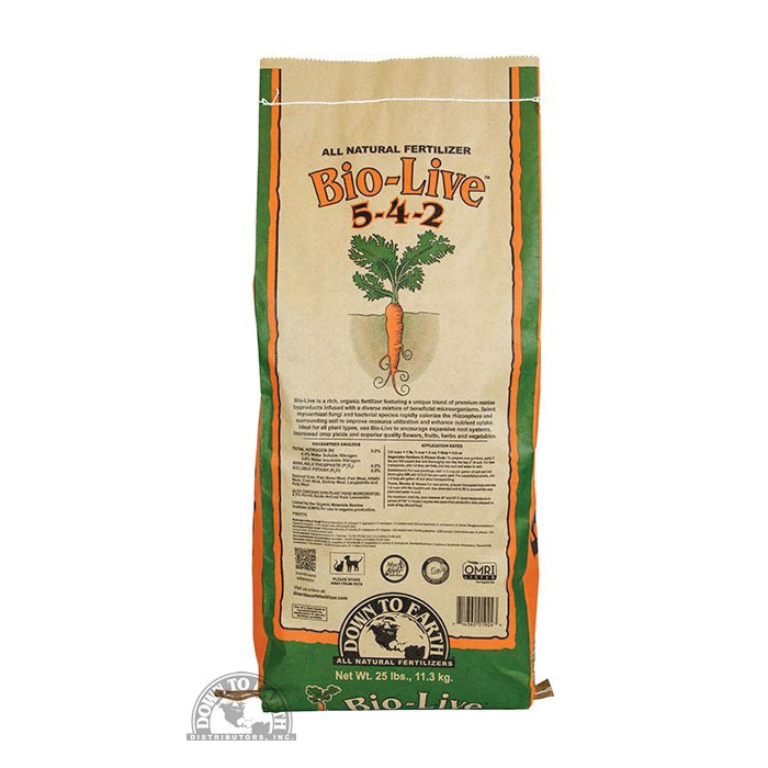 Down To Earth 01924 Bio-Live Fertilizer, Brown/Tan, 25 lb, Bag