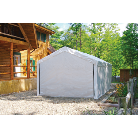 Canopy Enclosure Kit, Shelterlogic, 10 ft L, 20 ft W, Polyethylene Canopy, White Canopy - 2