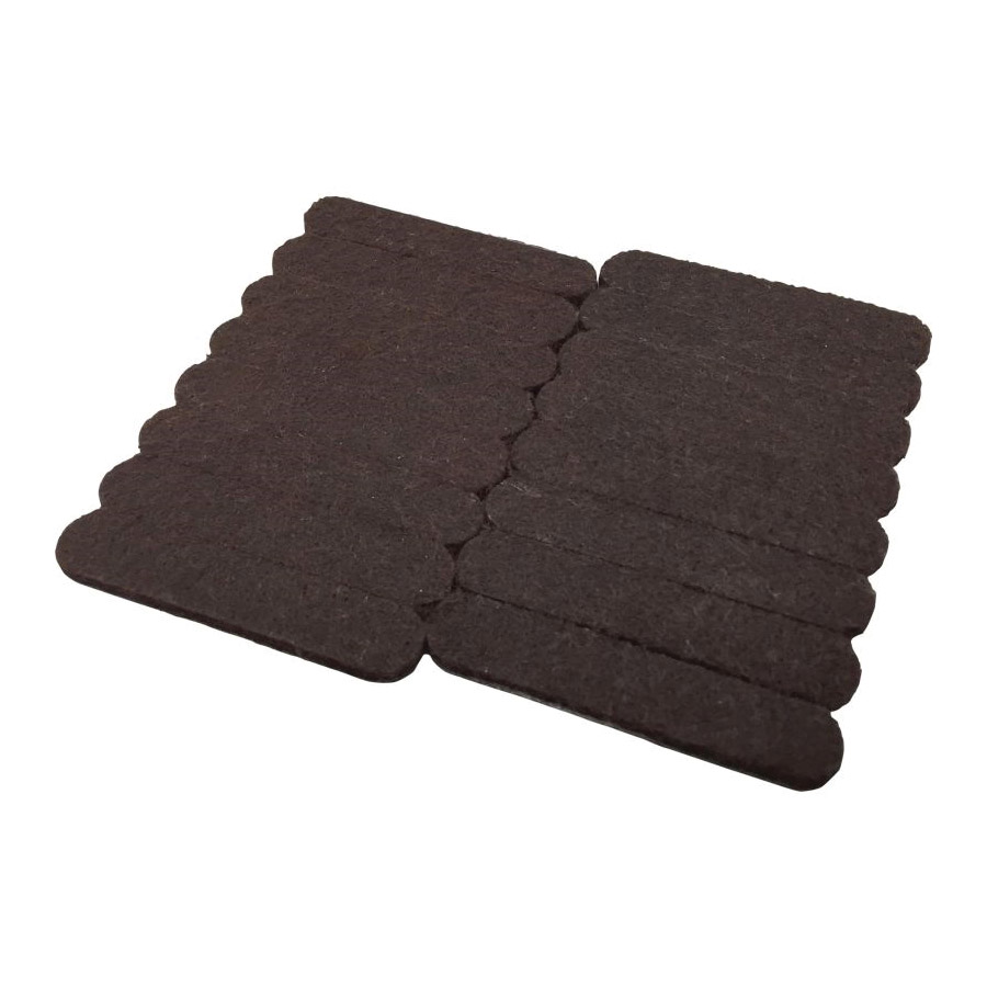 Furniture Strip, Shepherd Hardware, Felt, Brown, 2-5/8 in L, 1/2 in W, 5 mm Thick, Rectangular, 16/PK - 2