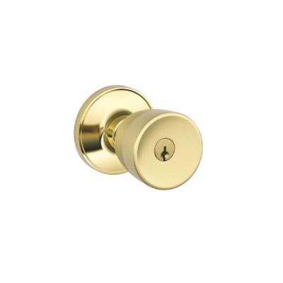 J Series J54VBYR605 Entry Knob, Knob Handle, Bright Brass, Metal, C Keyway, Re-Key Technology: Traditional