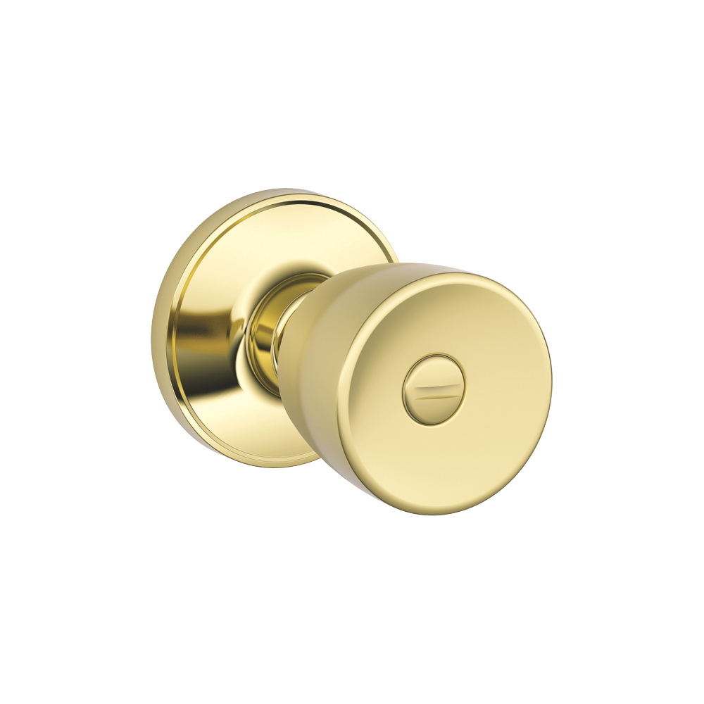 J Series J40 BYR 605 Privacy Lockset, Tulip Design, Knob Handle, Bright Brass, Metal, Interior Locking