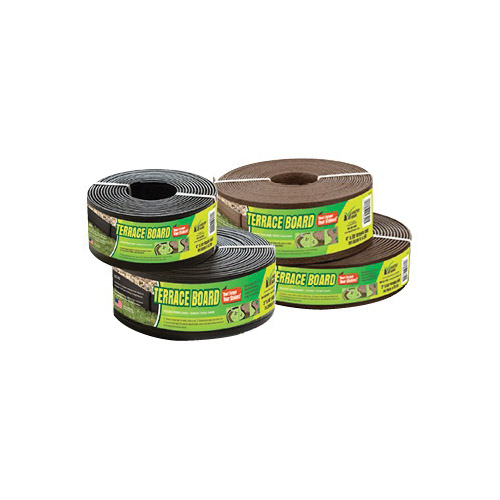 Master Mark 93340 Terrace Board Lawn Edging, 40 ft L, 3 in H, HDPE, Brown