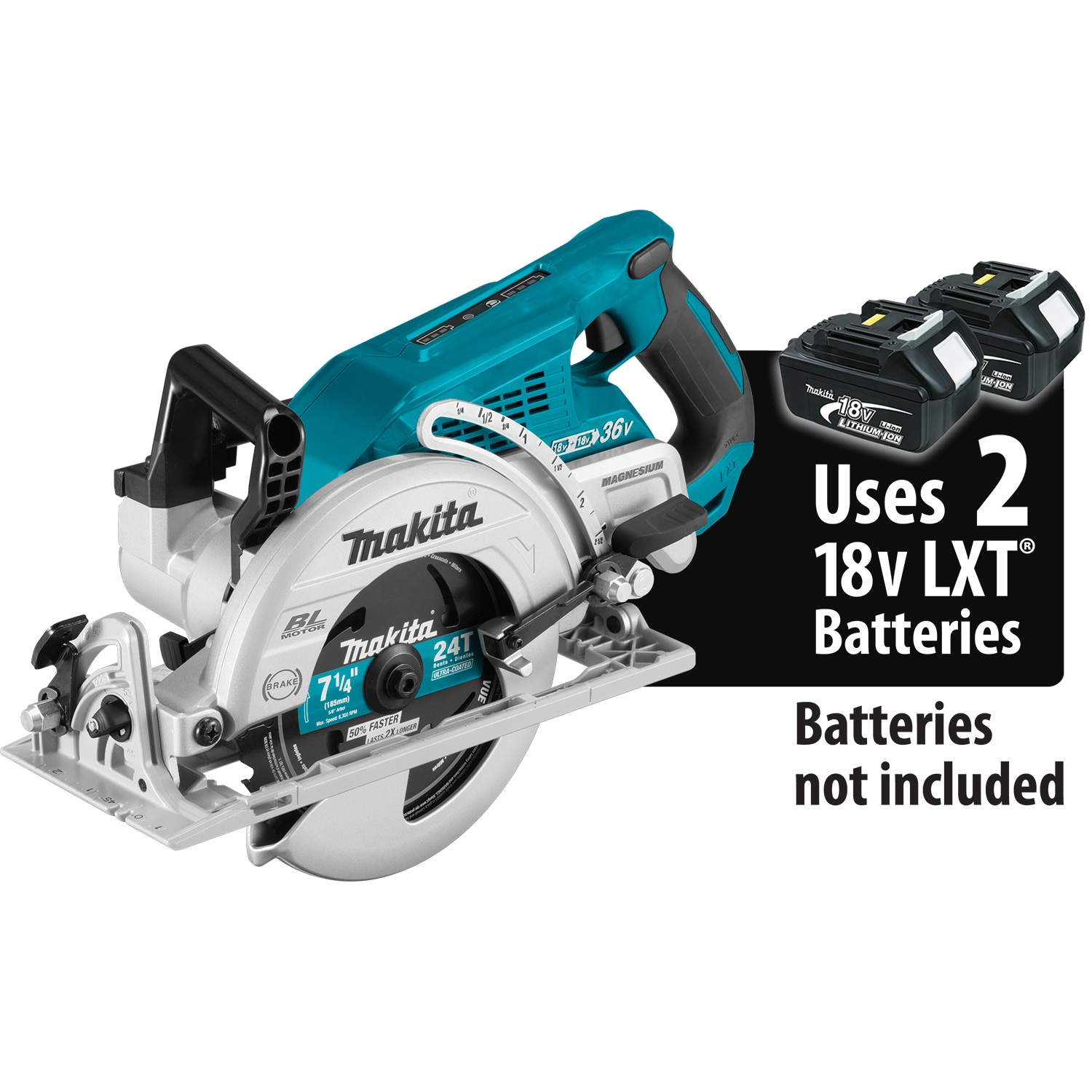 Makita XSR01Z Circular Saw, Tool Only, 18 V, 5 Ah, 7-1/4 in Dia Blade, 1-3/4, 2-9/16 in Cutting Capacity