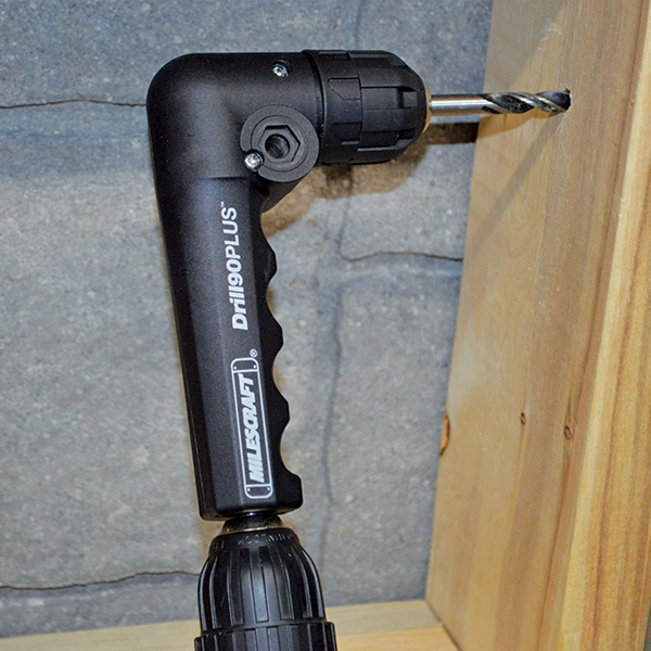 Right Angle Drill Attachment, Milescraft, 3/8 in Keyless Chuck, 1/4 in Hex Drive, 1PK - 3