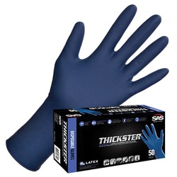 SAS Safety Corp Thickster 6602-20 Disposable Gloves, M, Latex, Powder-Free, Blue, 12 in L - 1