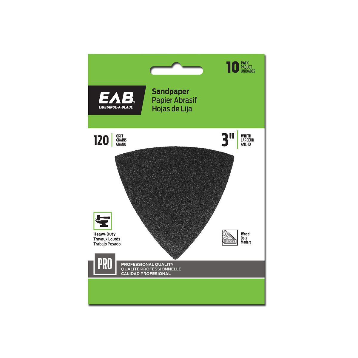OMT Triangular Sandpaper, Exchange-A-Blade, 120 Grit, Hook and Loop, 10 pk - 2