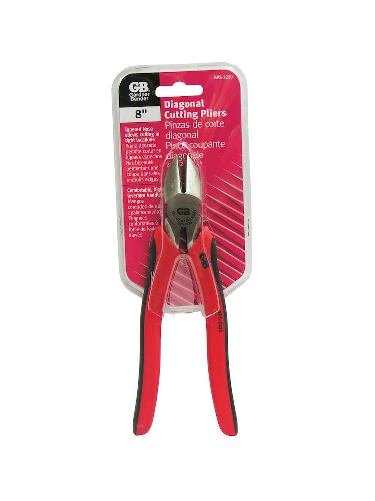 Cutting Plier, Gardner Bender, 8 in OAL, 1 in Jaw Opening, Black/Red Handle, Comfort-Grip Handle - 2