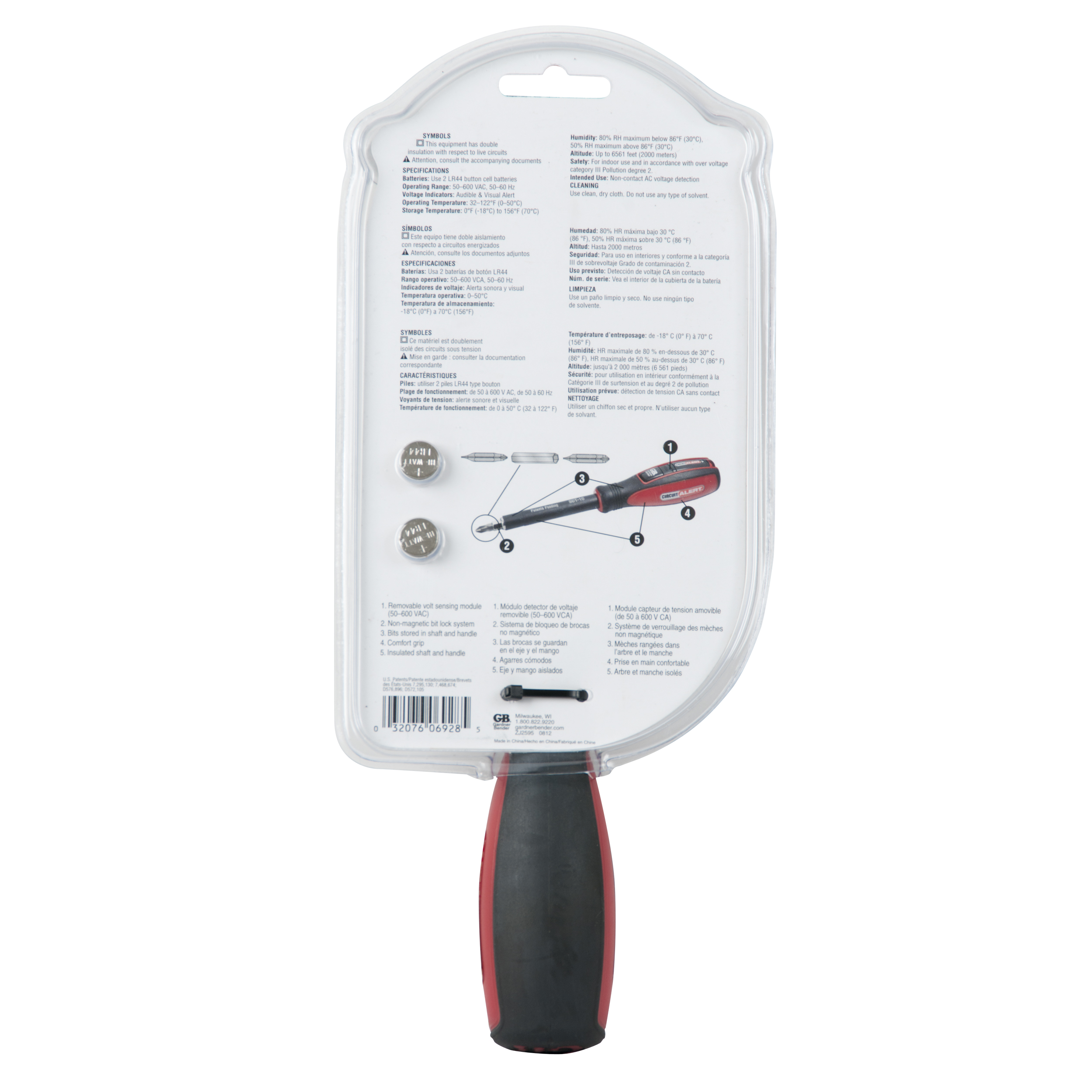 Sensing Screwdriver, Gardner Bender, Hex Drive, Rubber Handle, Comfort-Grip Handle - 3