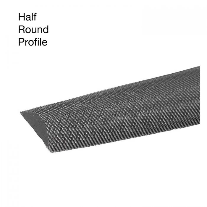 Half Round File 8 in, Greatneck, Double Cut, Bastard Teeth Spacing, Comfort-Grip Handle - 2