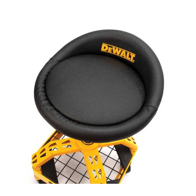 Shop Stool, Dewalt, 300 lb, 22-1/2 to 26-3/4 H Adjustable, 15-3/4 in L, Steel Frame, Vinyl Seat - 2