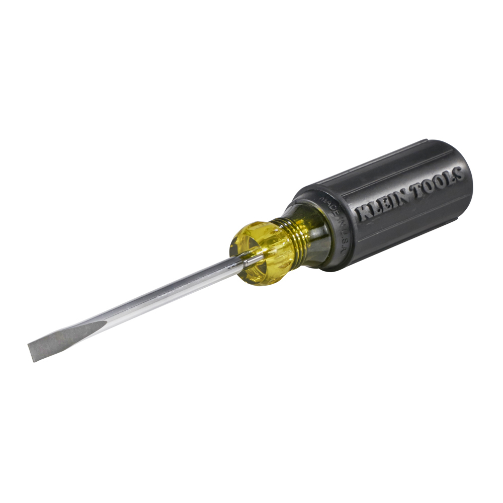 Klein Tools 605-4B Screwdriver, 1/4 in Drive, Cabinet Drive, 8.344 in OAL, 4 in L Shank, Polypropylene Handle