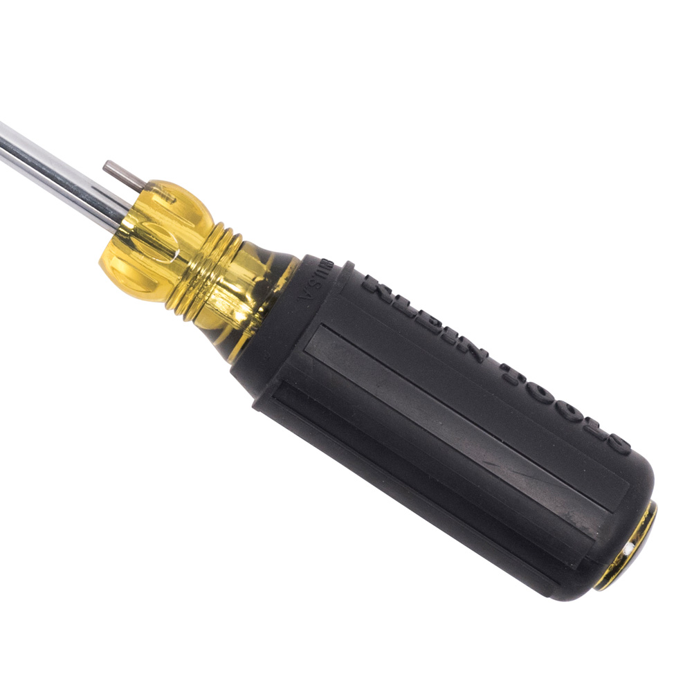 Klein Tools 605-4B Screwdriver, 1/4 in Drive, Cabinet Drive, 8.344 in OAL, 4 in L Shank, Polypropylene Handle