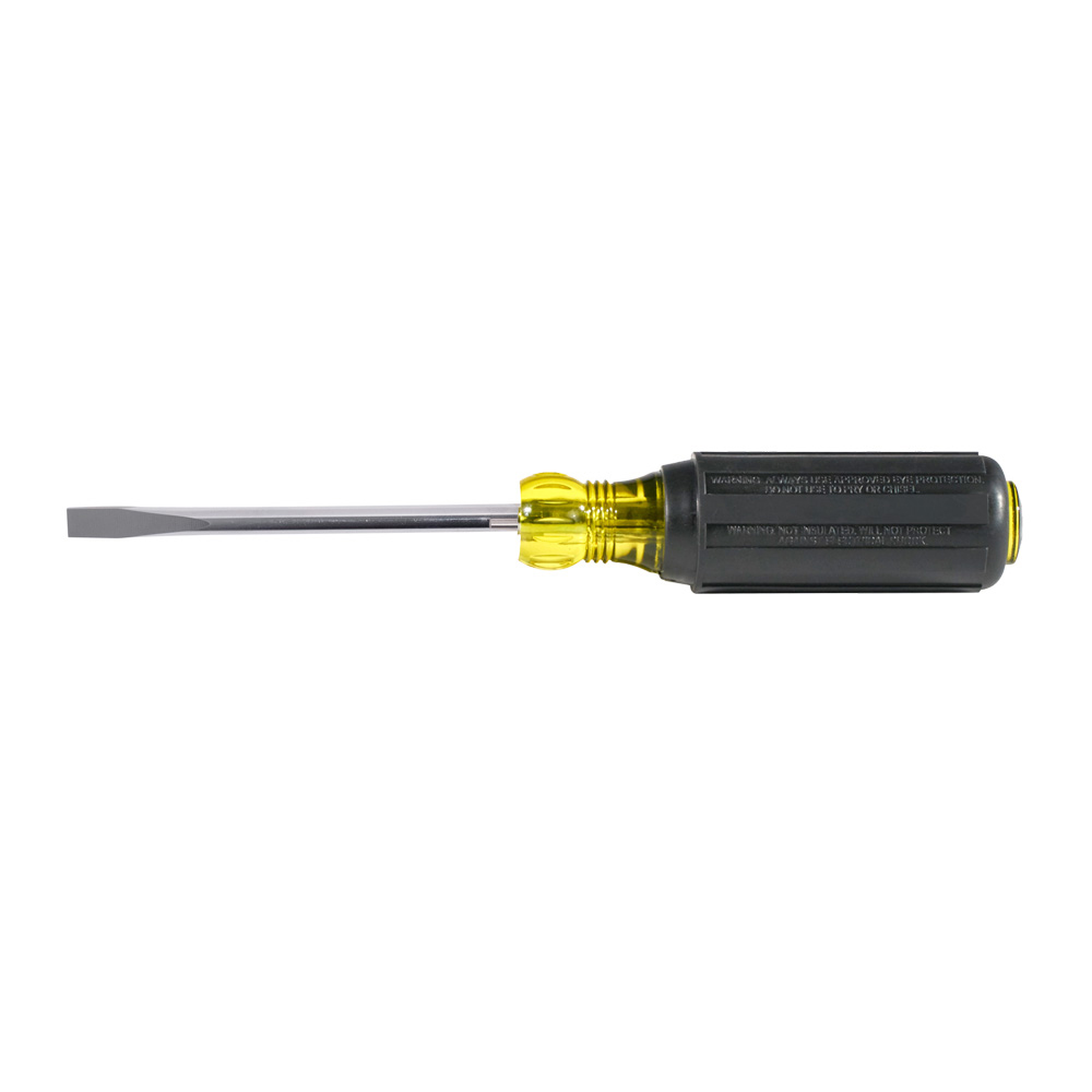 Klein Tools 605-4B Screwdriver, 1/4 in Drive, Cabinet Drive, 8.344 in OAL, 4 in L Shank, Polypropylene Handle