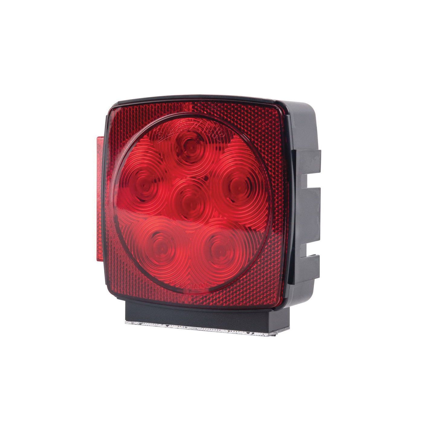 Blazer C7483RTM Stop/Turn/Tail Light, LH Submersible, 5-1/4 in L, 5-1/8 in W, 1-3/4 in H, LED Lamp, Red, Black Housing