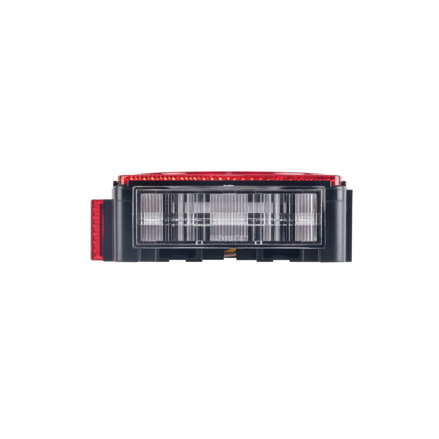 Blazer C7483RTM Stop/Turn/Tail Light, LH Submersible, 5-1/4 in L, 5-1/8 in W, 1-3/4 in H, LED Lamp, Red, Black Housing