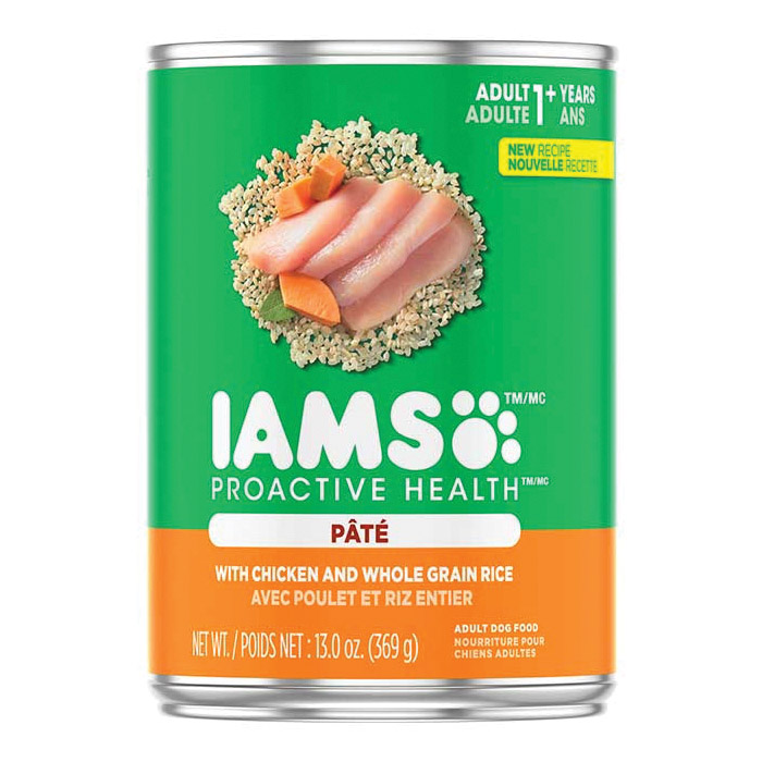 Iams PROACTIVE HEALTH 01368 Dog Food, Wet, Chicken, Grain Rice, 13 oz