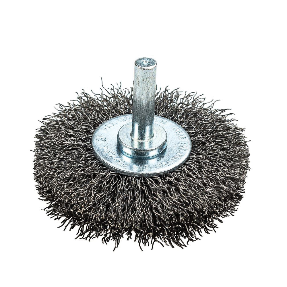 Forney 60015 Wire Wheel Brush, 2-1/2 in Dia, 1/4 in Arbor/Shank, Crimped Bristle, 0.012 in Dia Bristle