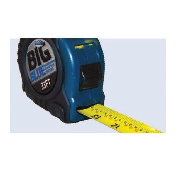 Big Blue Professional Series Tape Measure, Century Drill & Tool, 33 ft L, 1-1/4 in W, Rubber Case, Black/Blue Case - 2