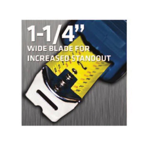 Big Blue Professional Series Tape Measure, Century Drill & Tool, 33 ft L, 1-1/4 in W, Rubber Case, Black/Blue Case - 3