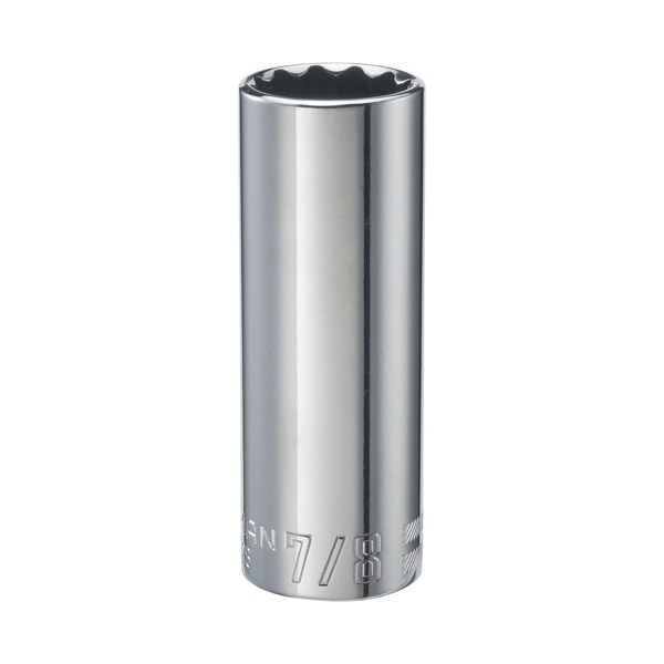 CMMT47528 Socket, 7/8 in Socket, 1/2 in Drive, 12-Point, Alloy Steel, Polished Chrome