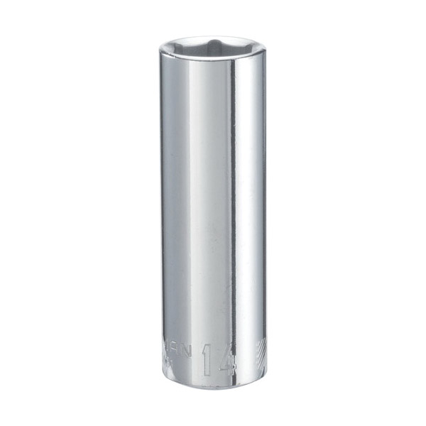 CMMT44431 Socket, 14 mm Socket, 3/8 in Drive, 6-Point, Alloy Steel, Polished Chrome