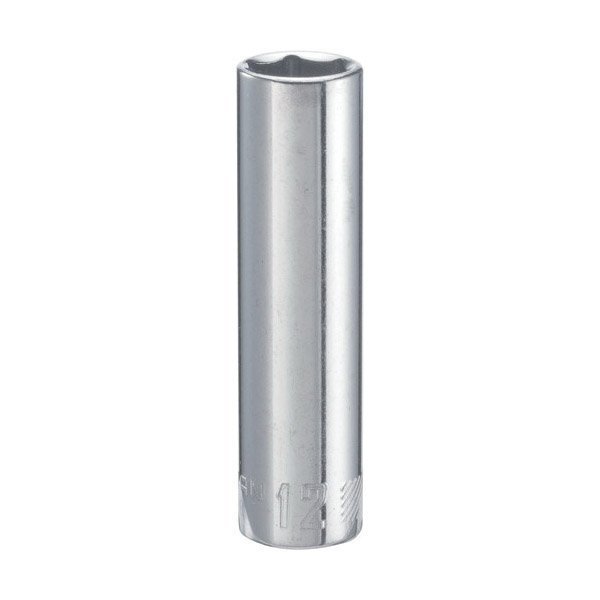 CMMT44428 Socket, 12 mm Socket, 3/8 in Drive, 6-Point, Alloy Steel, Polished Chrome