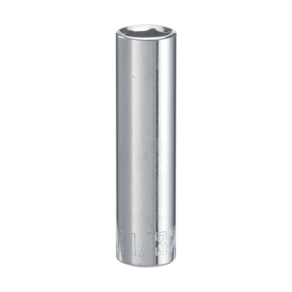 CMMT43576 Socket, 11/32 in Socket, 1/2 in Drive, 6-Point, Alloy Steel, Polished Chrome