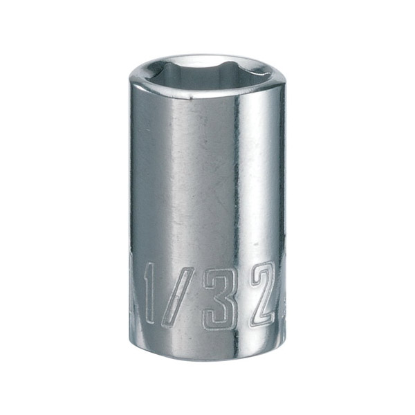 CMMT43496 Socket, 11/32 in Socket, 1/4 in Drive, Polished Chrome