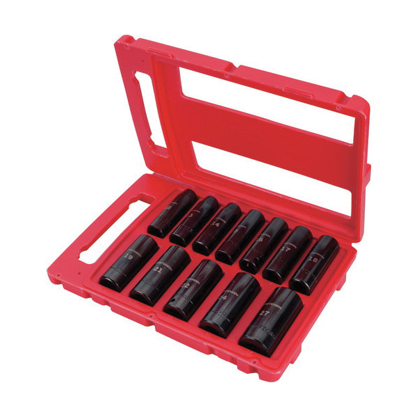 Deep Impact Socket Set, Craftsman, Metric, Chrome Vanadium Steel, Black Oxide, 12 pc - 2