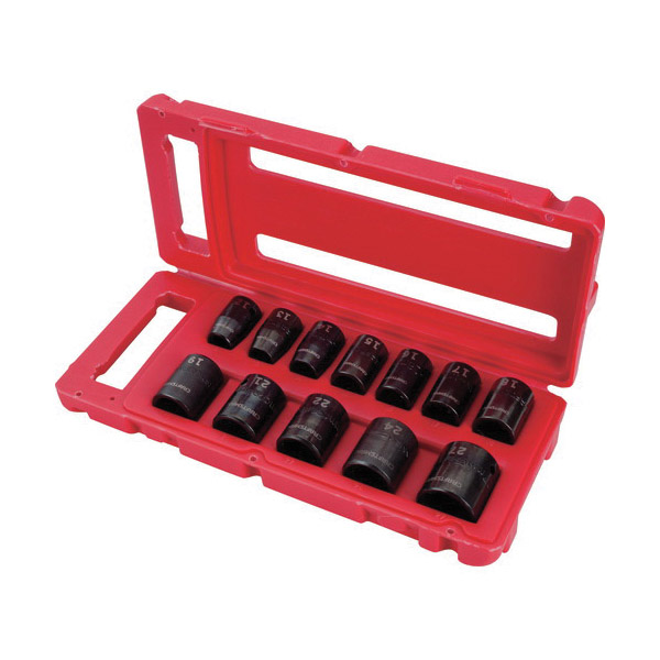Socket Set, Craftsman, 1/2 in Drive, Metric, Chrome Vanadium Steel, Black Oxide, 12 pc - 2